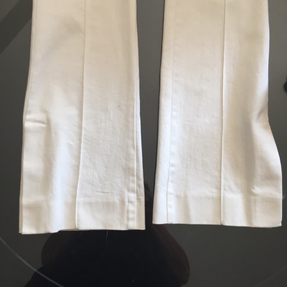 Donna Degnan Front Center Seam Wide Leg Side Slit Hem off White Pants, size 4 - Picture 5 of 12